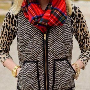 J.Crew Women's Printed Herringbone Puffer Vest L